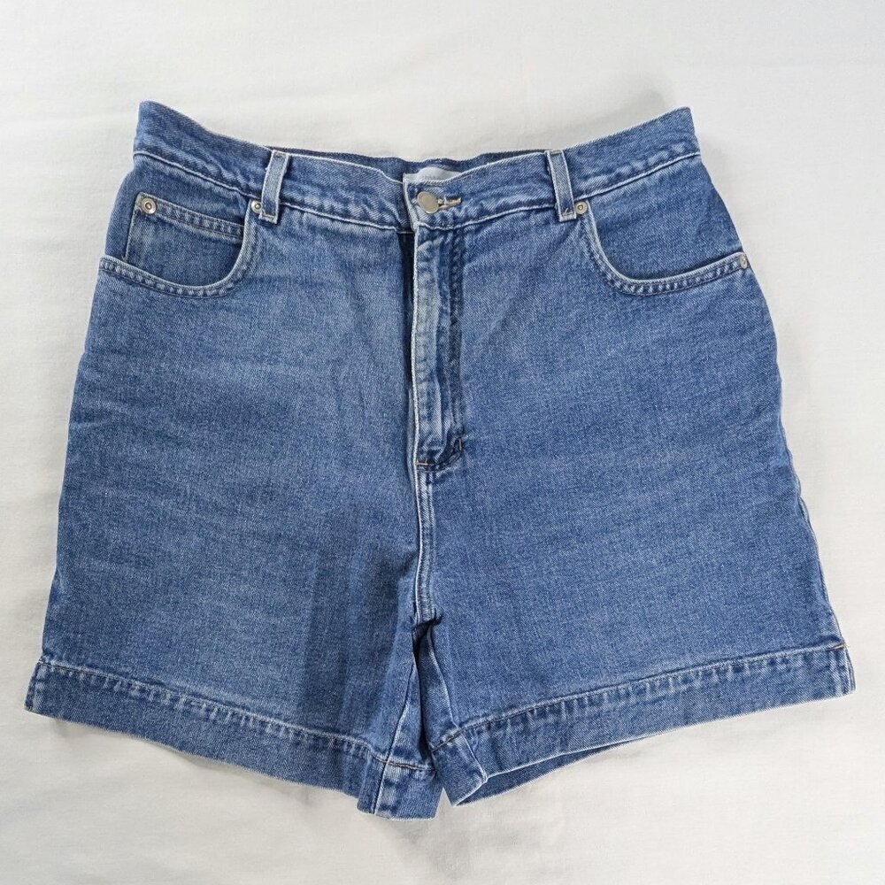 VTG Long Length Rich Blue Wash Denim 90s Mom Shorts Jorts